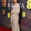 Deepika Padukone Golden Color Georgette Fancy Sequence Saree