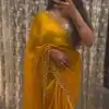 Elegant Yellow Color Soft Jimmy Choo Embroidery Sequence Saree