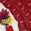 Fancy Red Color Georgette Sequence Multi Thread Work Saree