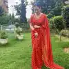 Fancy Red Color Soft Georgette Digital Leheriya Printed Saree