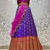 Glamorous Blue Color Kanjivaram Silk Zari Design Half Saree