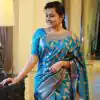 Glamorous Blue Color Soft Lichi Silk Cloth Jacquard All Over Saree