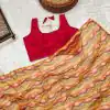 Glamorous Orange Color Heavy Georgette Digital Printed Saree
