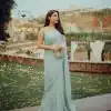 Grand Light Blue Color Georgette Sirvoski Support Lace Saree