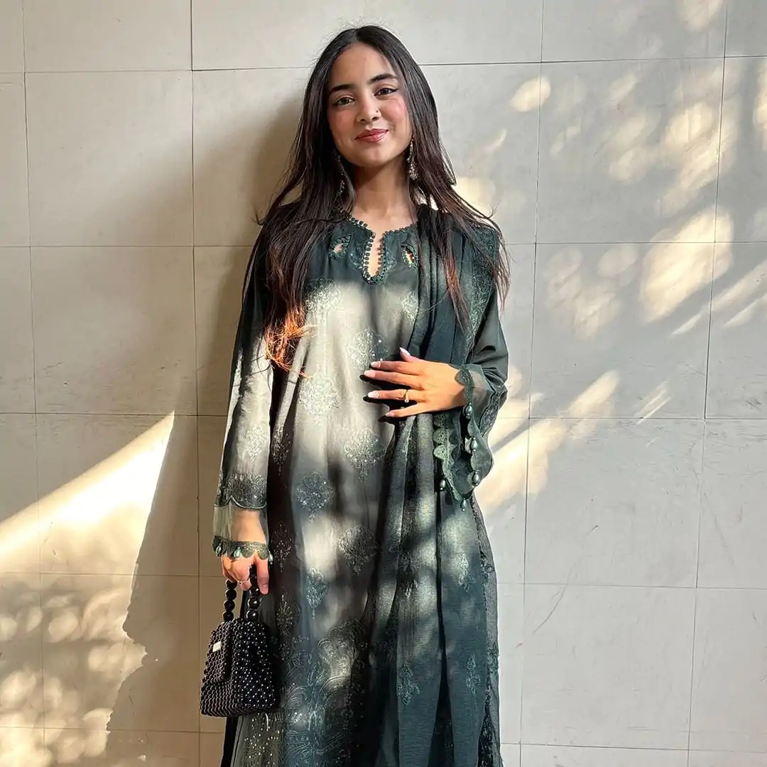 Nice Navy Blue Color Georgette Embroidery Sequence Salwar Suit - Image 3