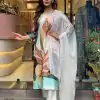Perfect Malty Color Muslin Embroidery Chain Works Salwar Suit