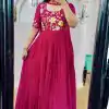 Pretty Pink Color Faux Georgette Multi-Thread Anarkali Suit
