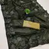Stylish Mehndi Black Ket Embellished Swarovski Diamond Saree