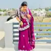 Stylish Purple Color Georgette Cotton Thread Embroidery Saree
