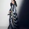Sublime Black Color Georgette Silk Zari & Thread Work Saree