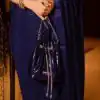 Sublime Blue Color Georgette Thread With Sequence Work Saree