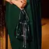 Sublime Green Color Georgette Thread Sequence Work Saree
