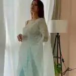 Sublime Sky Blue Color Organza Embroidery Thread Work Saree