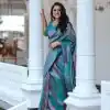Super Blue Soft Silk Pink Zari Design Spread Shine Various Saree