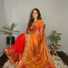 Superb Red Color Chiffon Material Double Shaded Work Saree