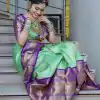 Classic Pista Green Color Soft Lichi Silk Jacquard All Over Saree