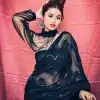 Elegant Black Color Georgette Digital Printed All Over Saree