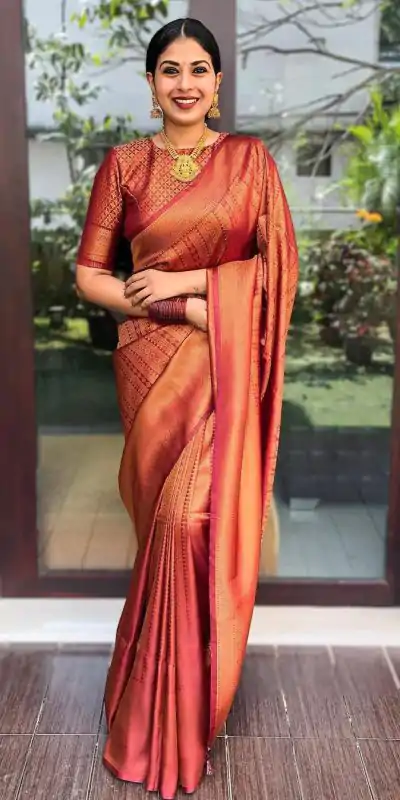 Glamorous Maroon Color Soft Lichi Silk Jacquard All Over Saree
