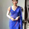 Grand Royal Blue Color Soft Georgette Silk Design All Over Saree