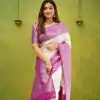 Sublime White Color Soft Lichi Silk Jacquard All Over Saree