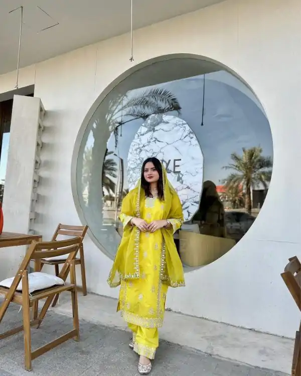 Sublime Yellow Color Raj wadi Silk Cording Embroidery Salwar Suit