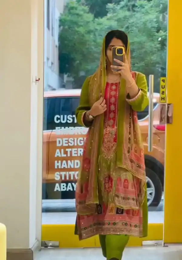 Superb Green Color Maslin Printed And Coin Work Salwar Suit