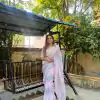Superb Light Violet Color Georgette Sequence Lace border Saree