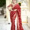 Red Soft Silk Jacquard All Over Work Saree