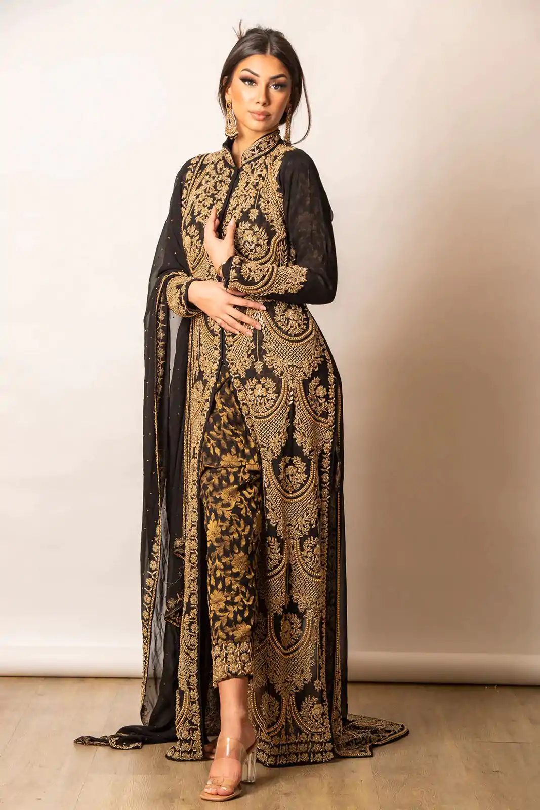Elegant Black Color Georgette Thread Sequence Work Salwar Suit - Image 3