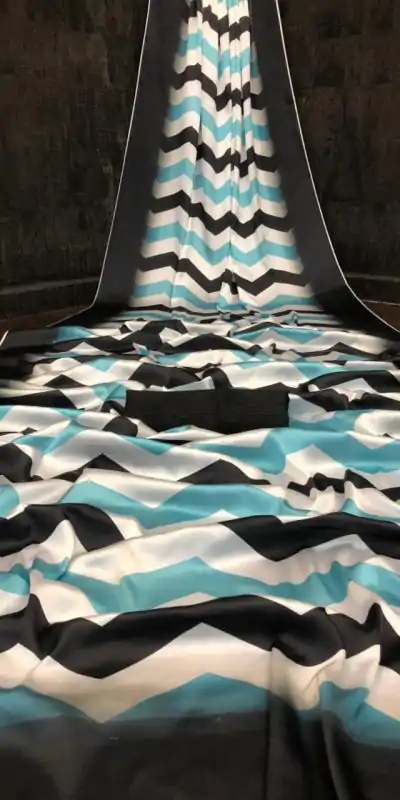 Graceful Black & Blue Color Devsena Soft Silk Digital Printed Saree