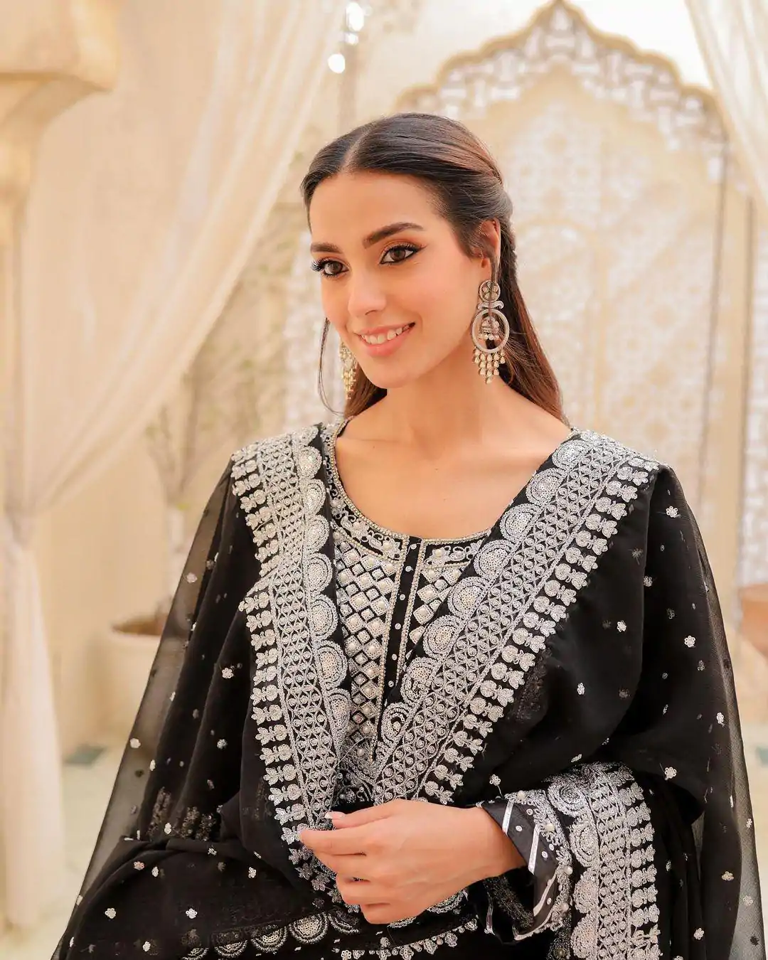 Peaceful Black Color Georgette Thread With Sequence Lehenga Choli - Image 3