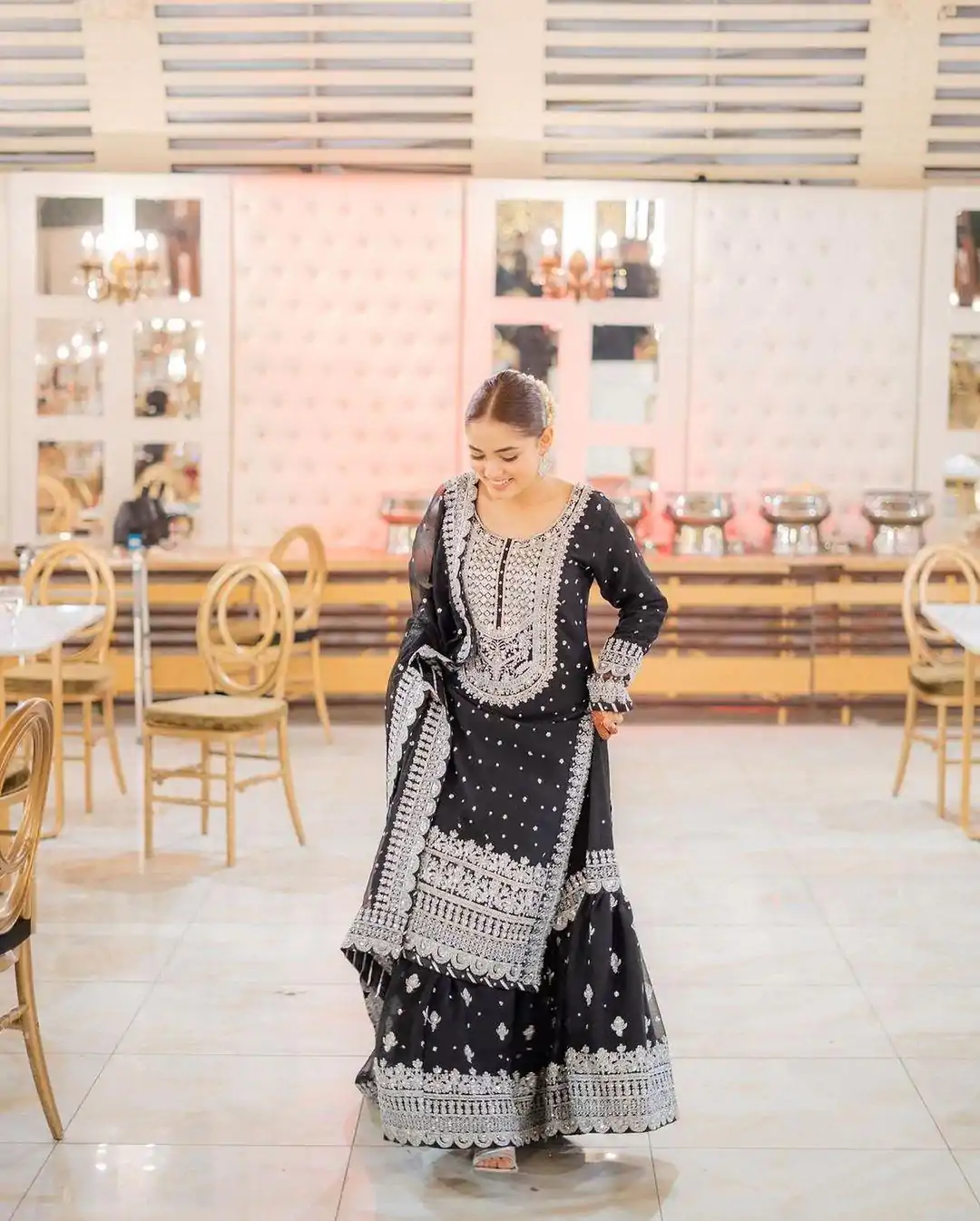 Peaceful Black Color Georgette Thread With Sequence Lehenga Choli