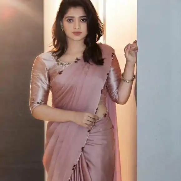 Perfects Pink Color Rangoli Silk Handwork And Cutwork With Pearl Saree