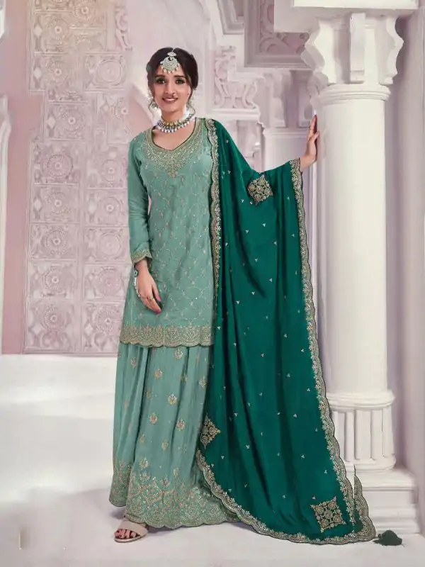Amazing Rama Color Chinon Multi Coding Work Salwar Suit
