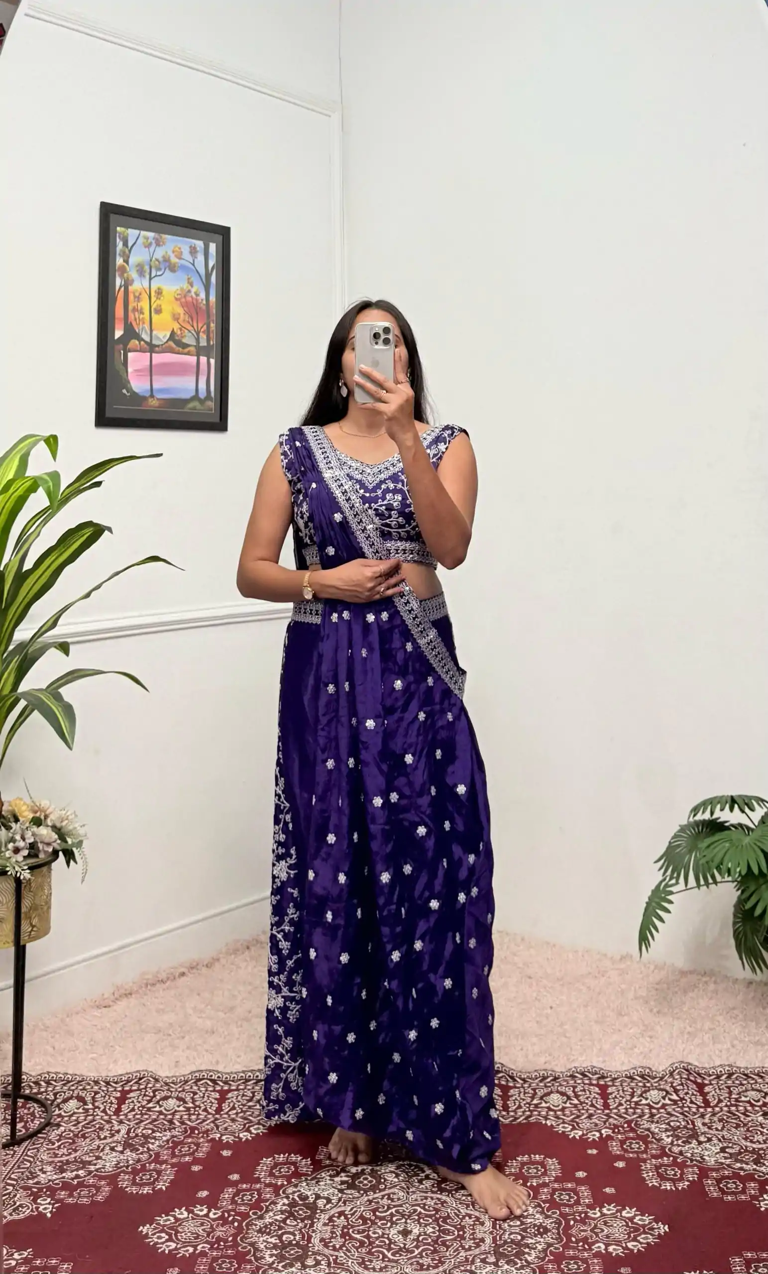 Lovely Purple Color Chinon Embroidery Work Salwar Suit - Image 3