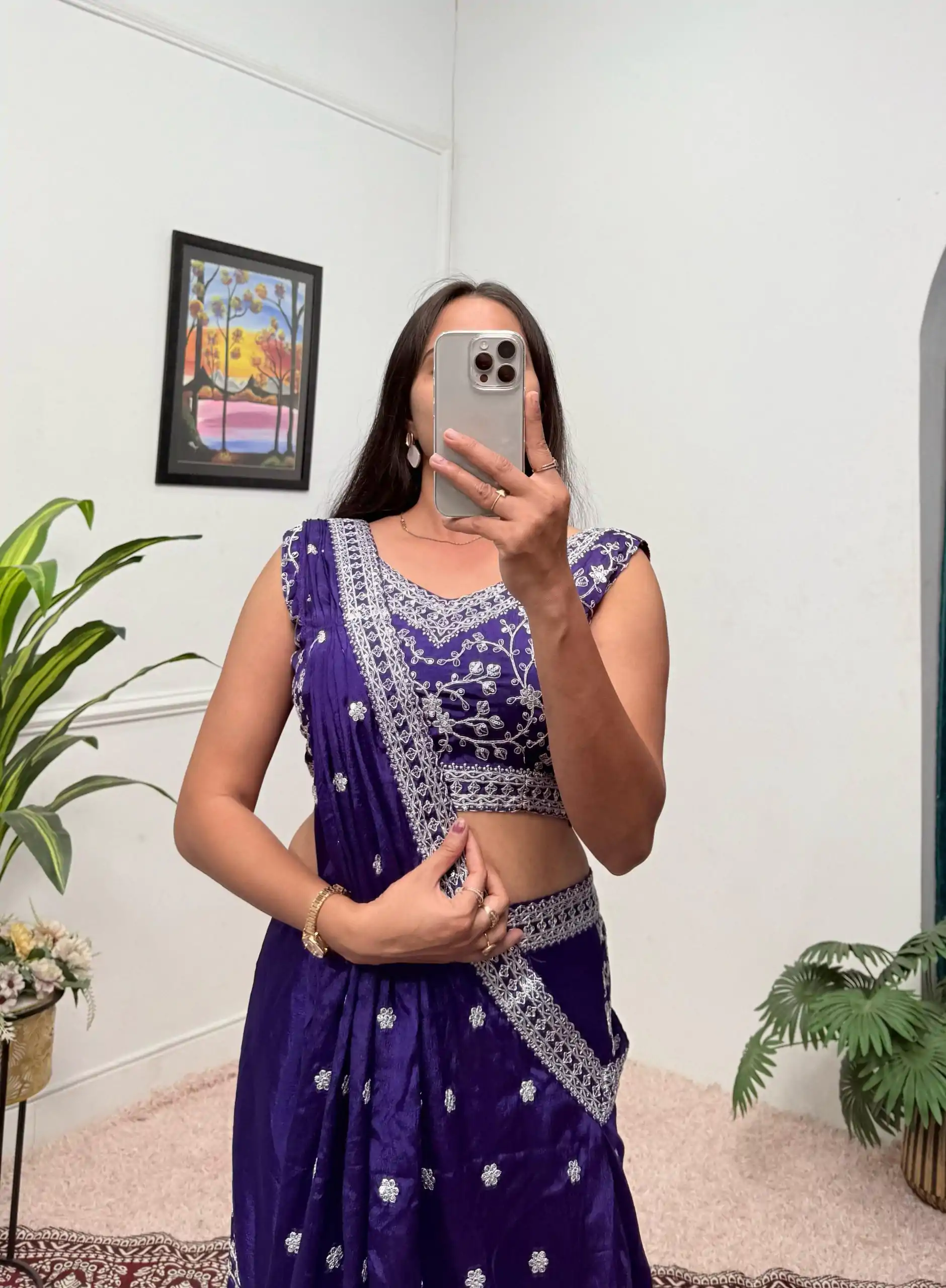 Lovely Purple Color Chinon Embroidery Work Salwar Suit - Image 4