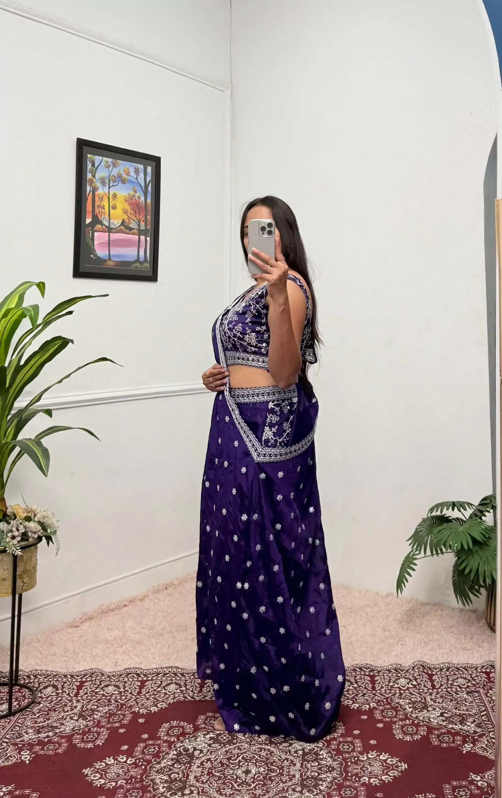 Lovely Purple Color Chinon Embroidery Work Salwar Suit - Image 5