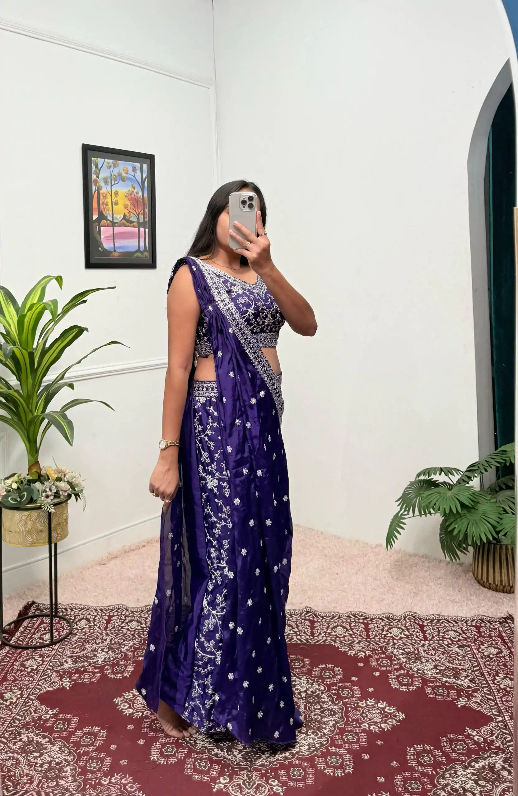 Lovely Purple Color Chinon Embroidery Work Salwar Suit - Image 6