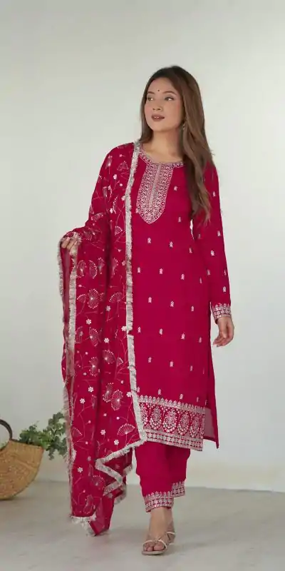 Pink Rangoli Silk Sequence Jari Work Salwar Suit