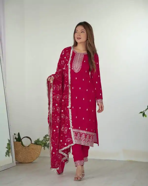 Pink Rangoli Silk Sequence Jari Work Salwar Suit