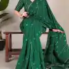 Green Chanderi Sequins Saree