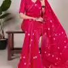 Pink Chanderi Sequins Saree