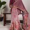 Onion Georgette Floral Saree