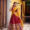 Red Chanderi Kalamkari Lehenga Choli