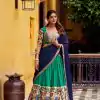 Firozi Chanderi Kalamkari Lehenga Choli