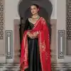 Black Chinon Border Lace Salwar Suit