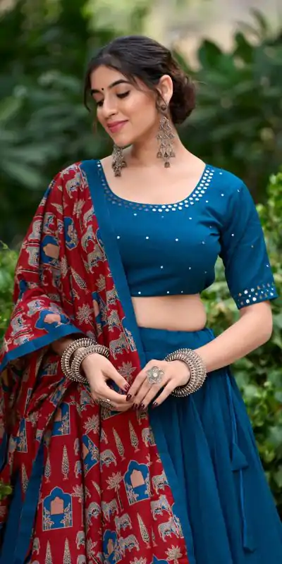 LNB 1697 Firozi Color Pure Cotton Plain With Gota Patti Touch Up Lehenga Choli Wedding, Party, Festive, Events Etc. Delivery 4-6 Working Days Rs 3499 | Lehenga, Bollywood Lehenga, Creative Lehenga, Designer Lehenga, Embroidered Lehenga, Party Wear Lehenga