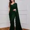 Green Georgette 5MM Sequence Work Saree