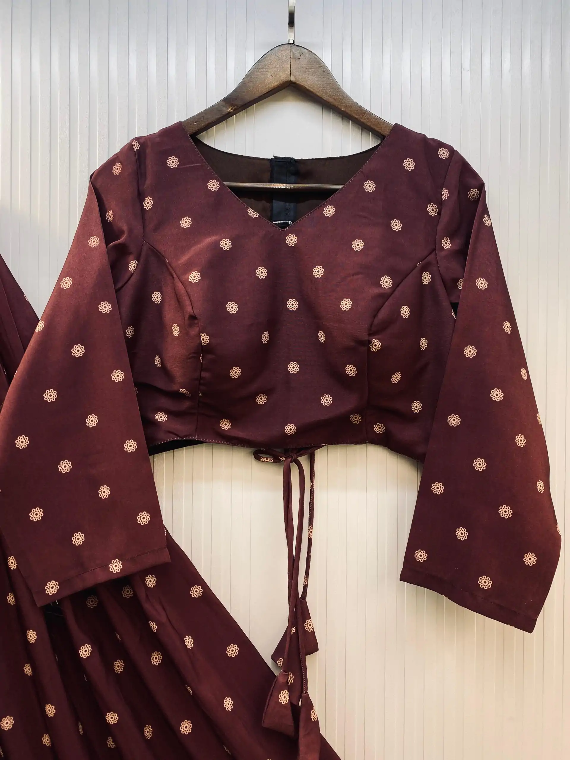 Maroon Polly Rayon Printed Lehenga Choli - Image 8