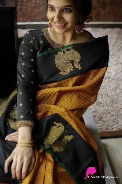 KP 2060 Mustard Color Work in Soft Lichi Silk Jacquard Work Saree Designer On for ₹1449. Delivery 4-6 Working Days. Shop now. | Designer Sarees, Embroidered Sarees, Sarees, Bollywood Sarees, Creative Sarees, Ethnic Saree, Modern Digital sarees, Party Wear Sarees